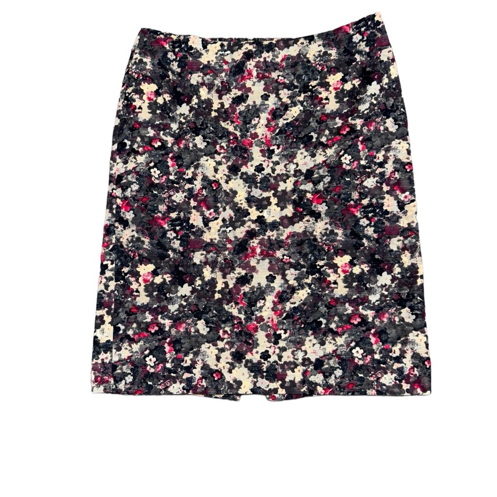 Talbots Pencil‎ Skirt Floral Womens Size 8 Blue Pink Cream Fully Lined Career
